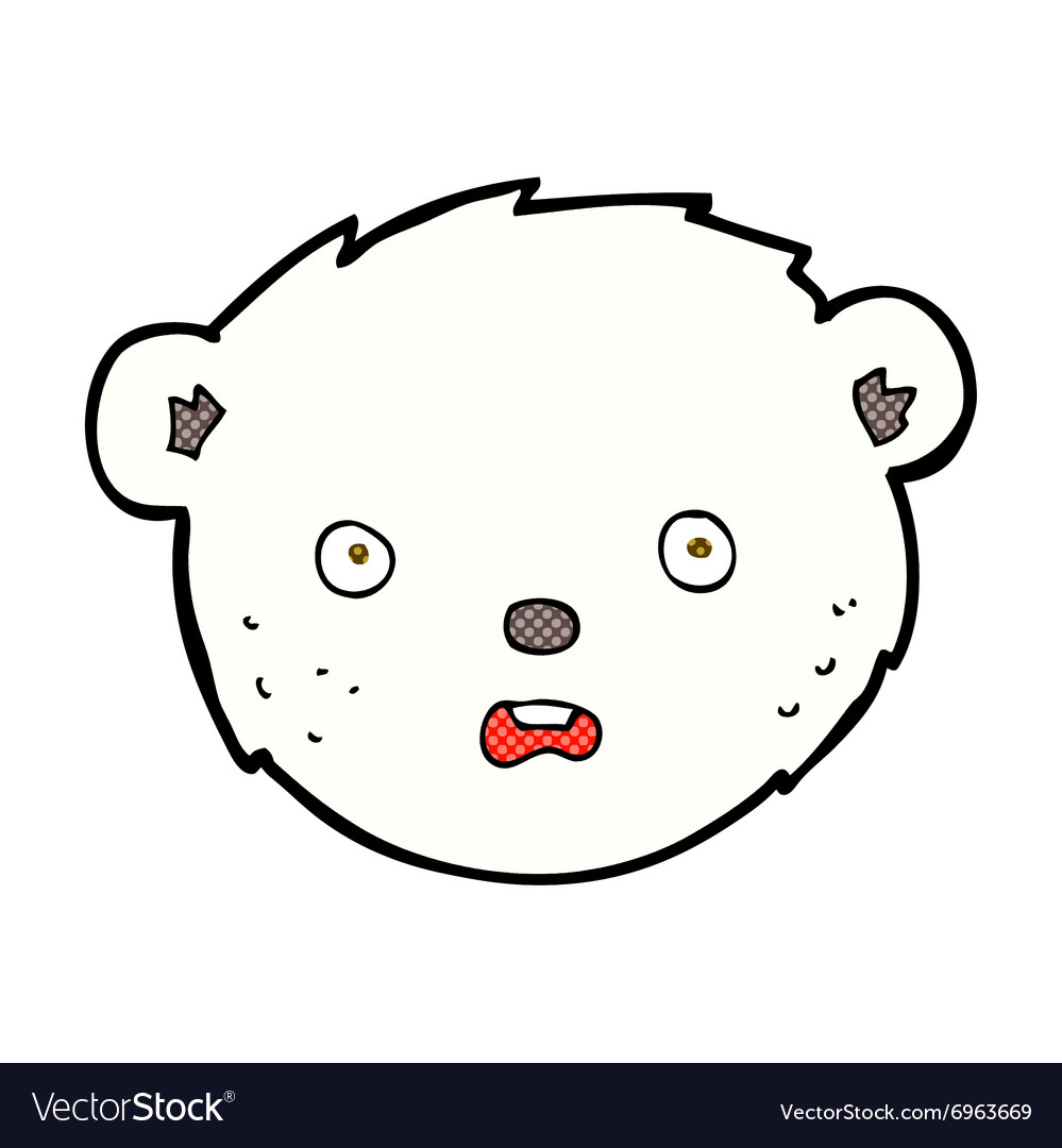 comic cartoon polar bear face royalty free vector image