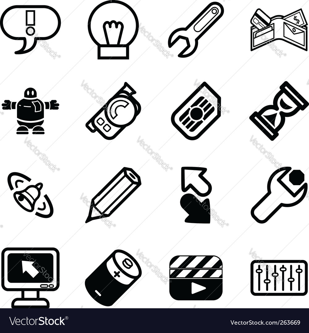 Computer applications icons Royalty Free Vector Image