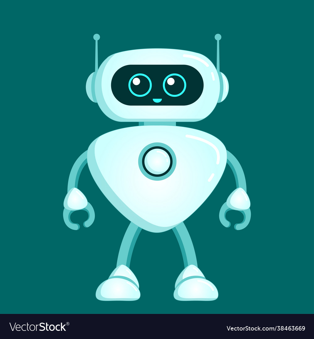 Cute robot character chatbot icon Royalty Free Vector Image