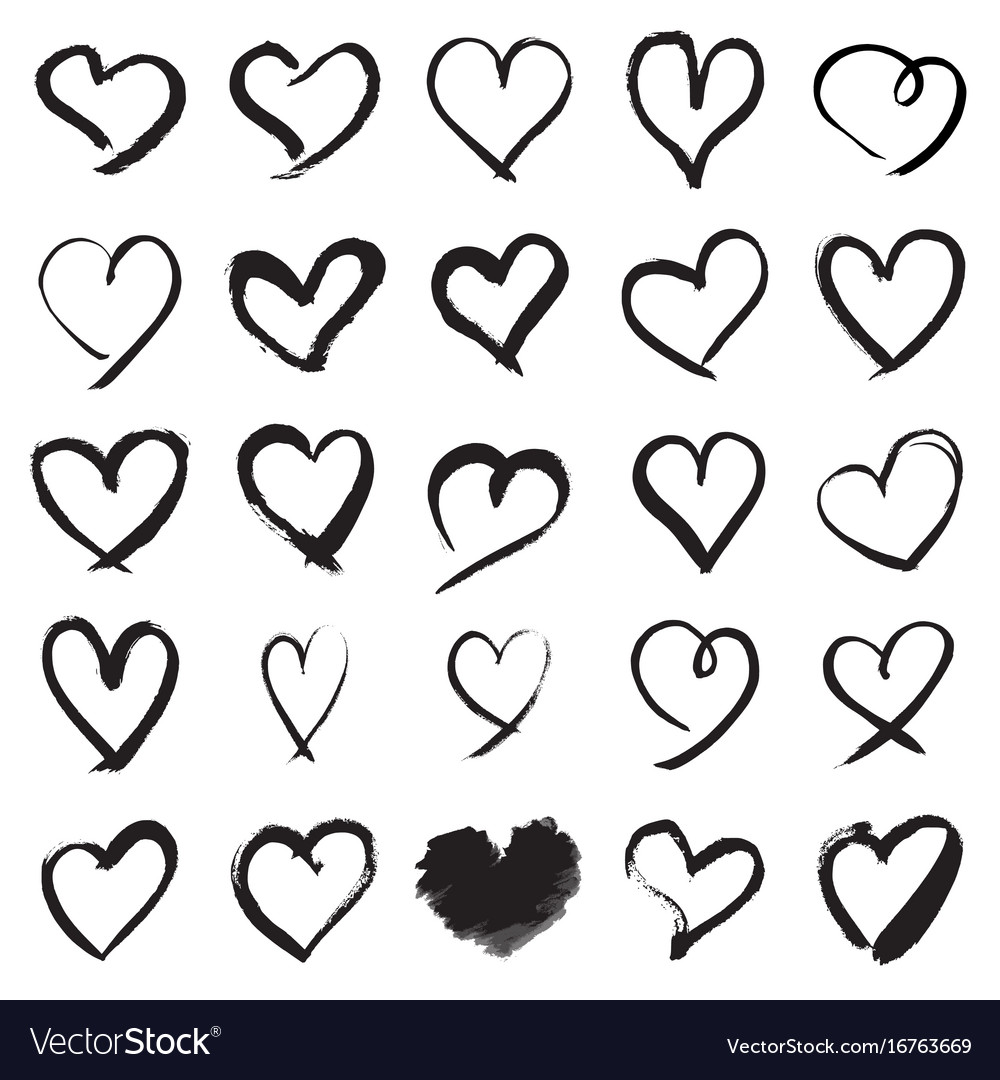Hand painted heart symbols