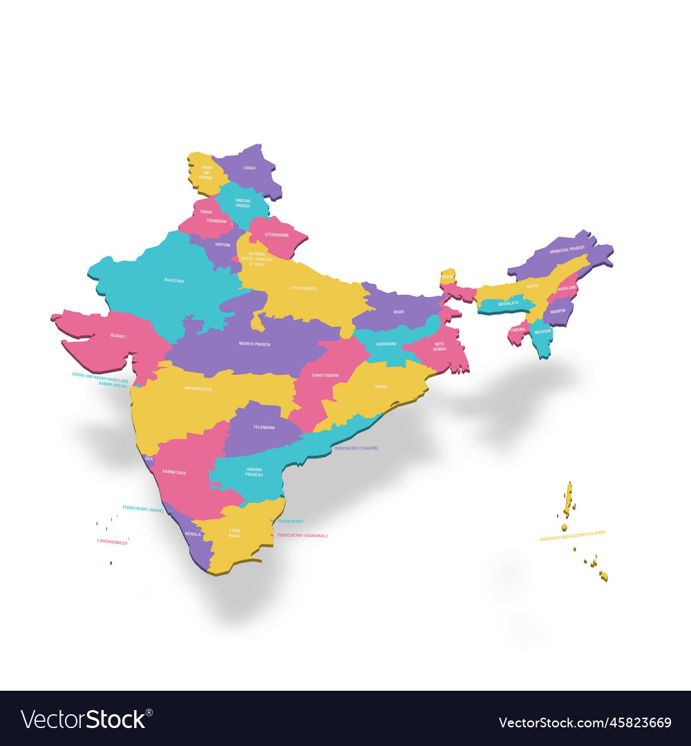 India political map of administrative divisions