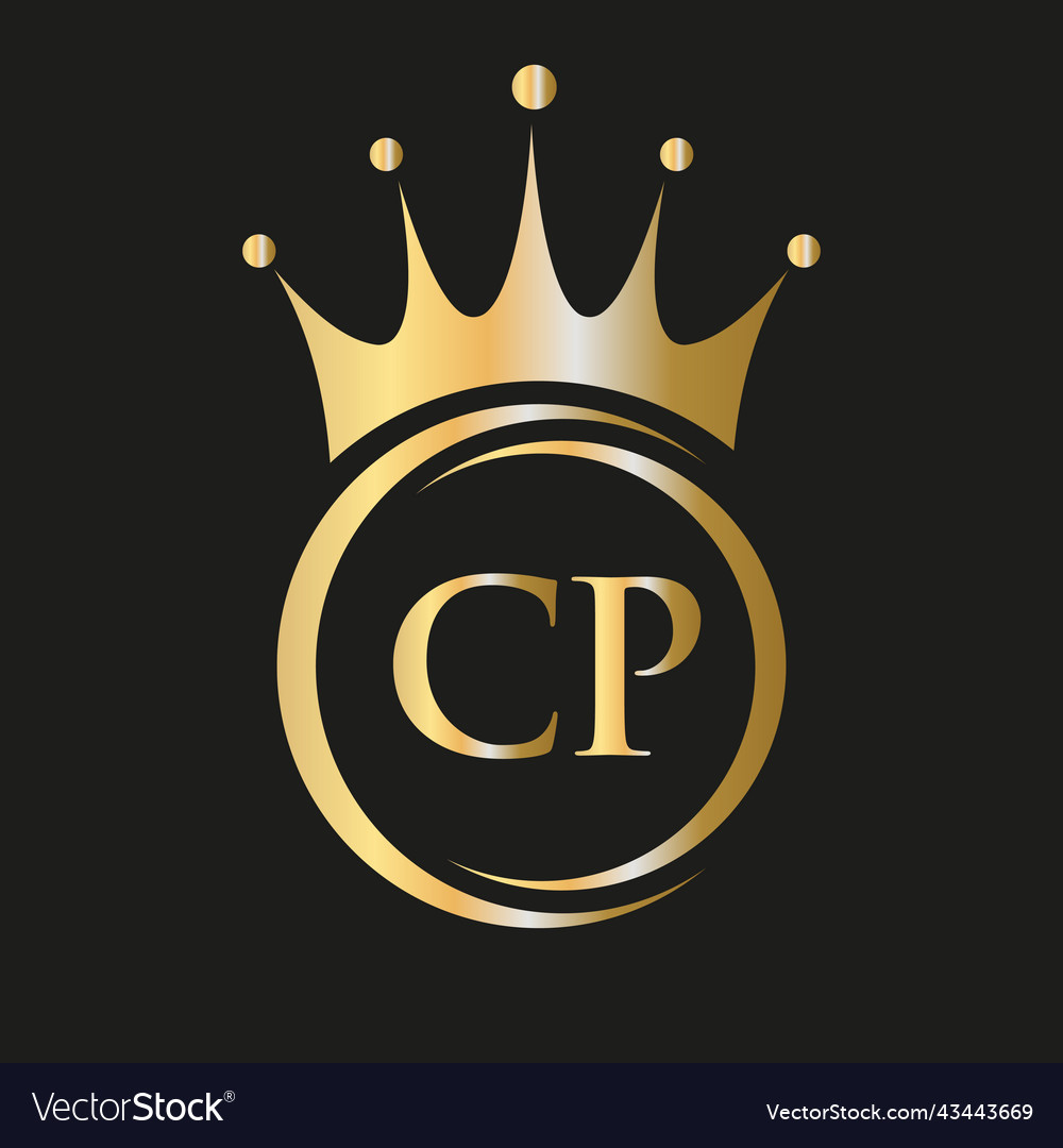 Letter cp crown logo royal crown logo for spa Vector Image