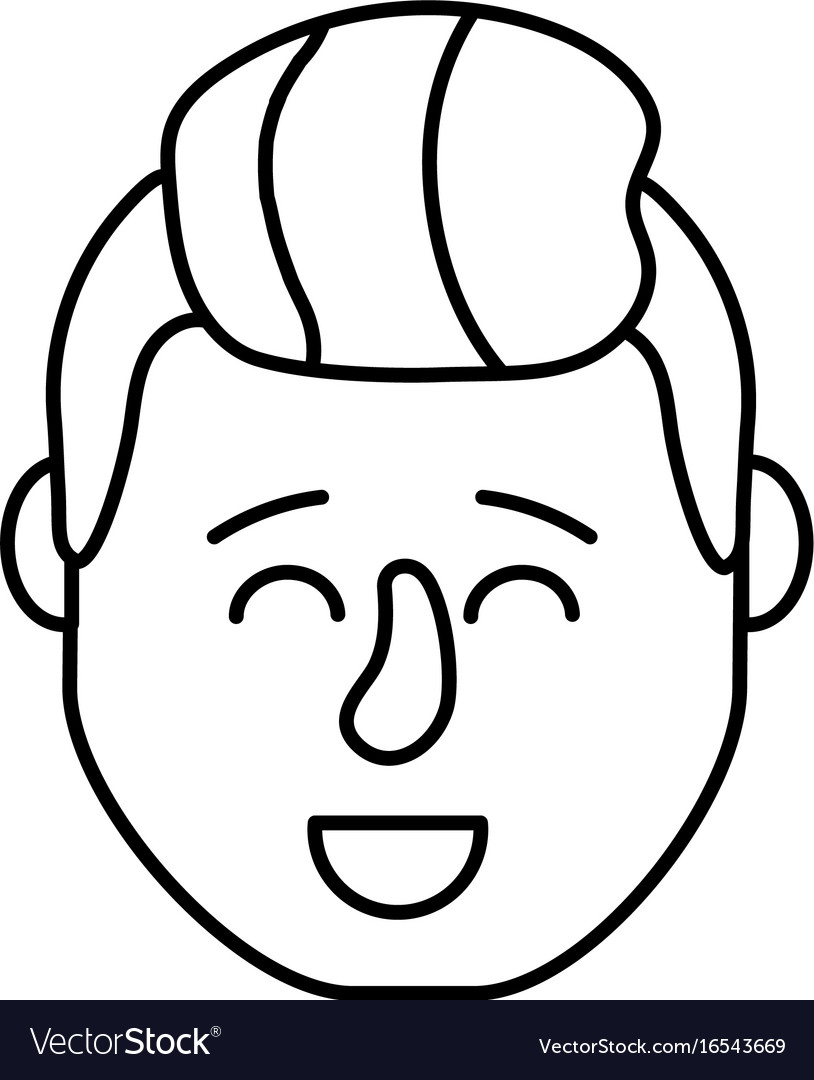 Line avatar man head with hairstyle design Vector Image