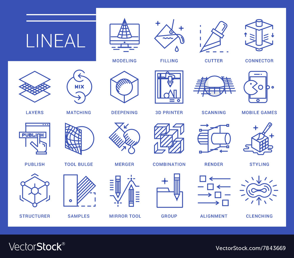 Line icons in a modern style