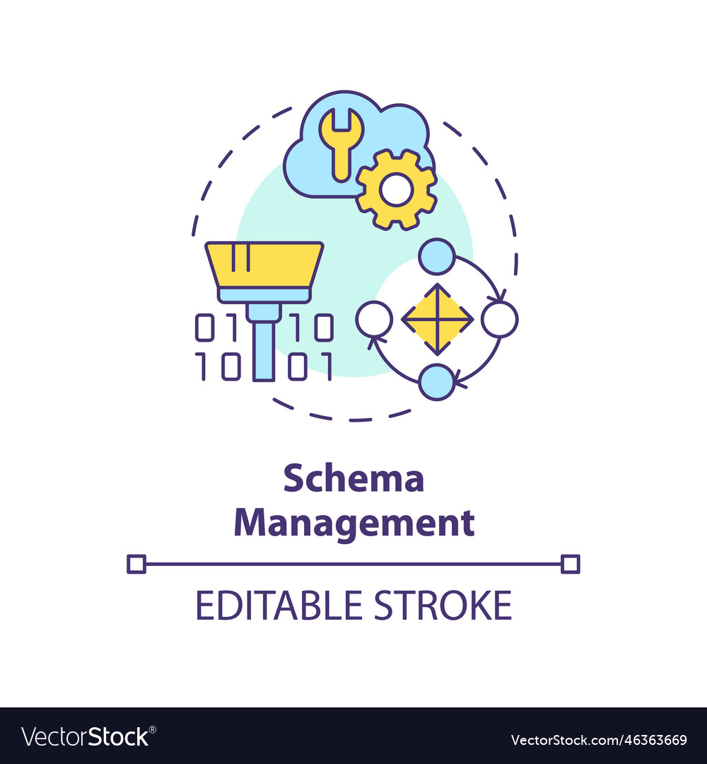 Schema management concept icon Royalty Free Vector Image