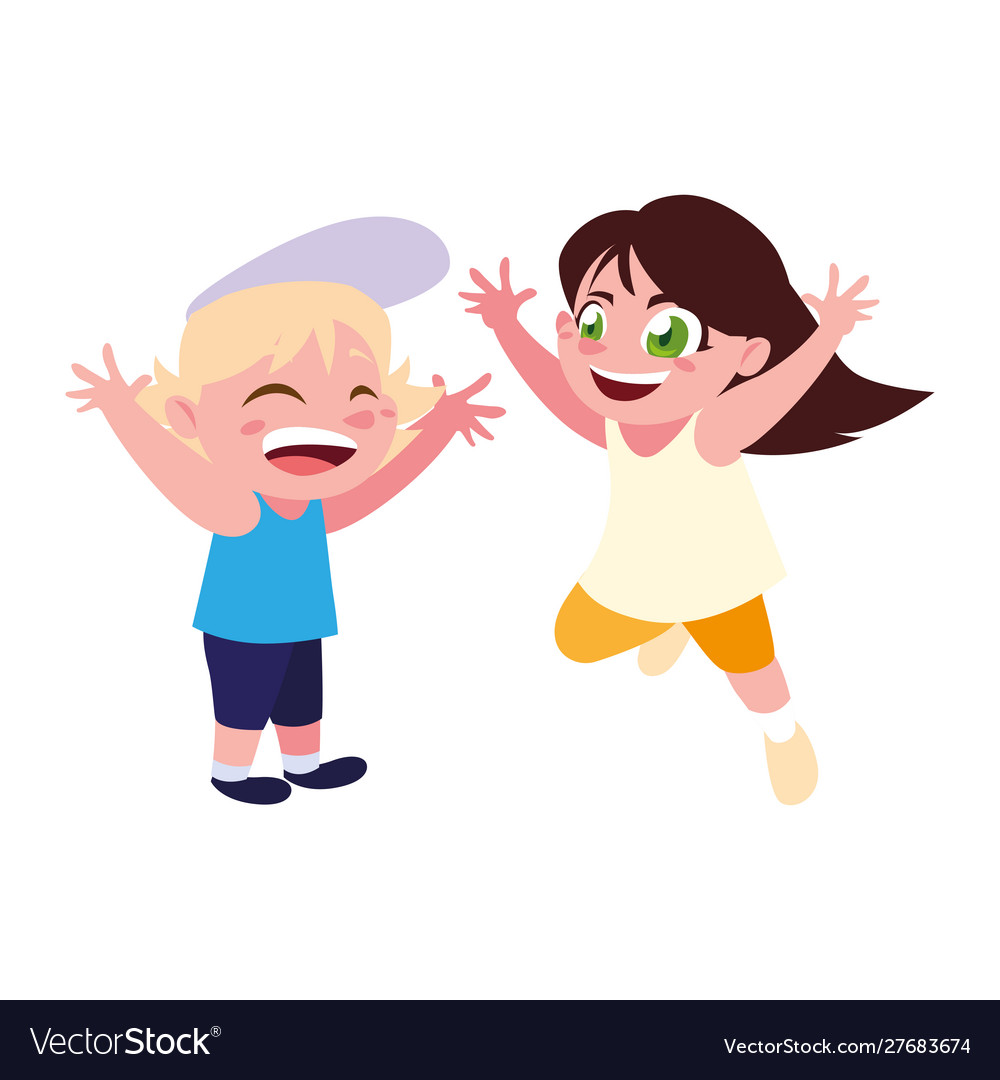 Boy and girl cartoon design Royalty Free Vector Image