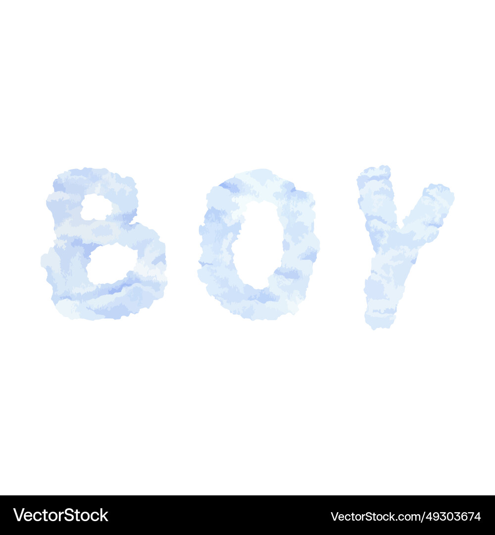 Boy cloud word hand drawn Royalty Free Vector Image