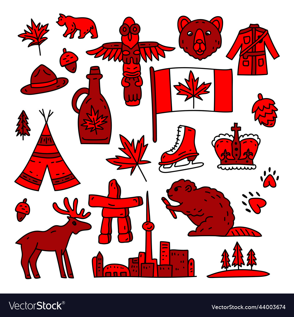 Canada sign and symbol info-graphic elements flat