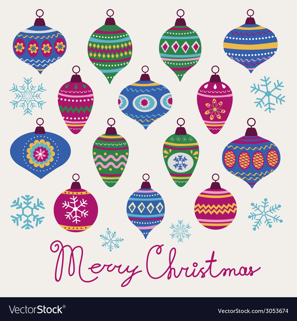 Christmas baubles card