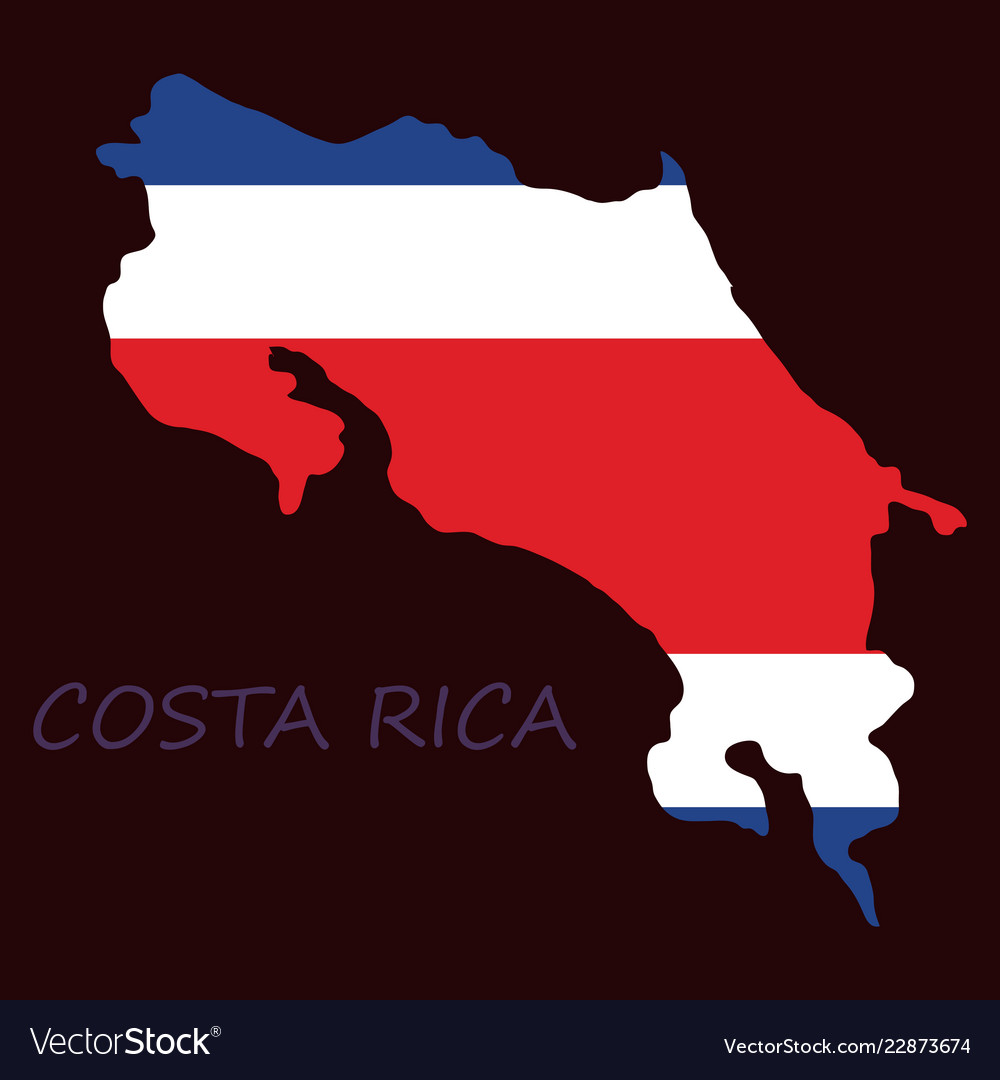 Costa rica flag map Royalty Free Vector Image - VectorStock