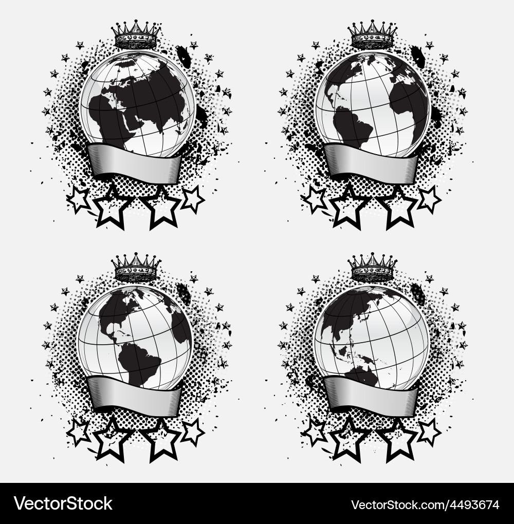 Globes set Royalty Free Vector Image - VectorStock