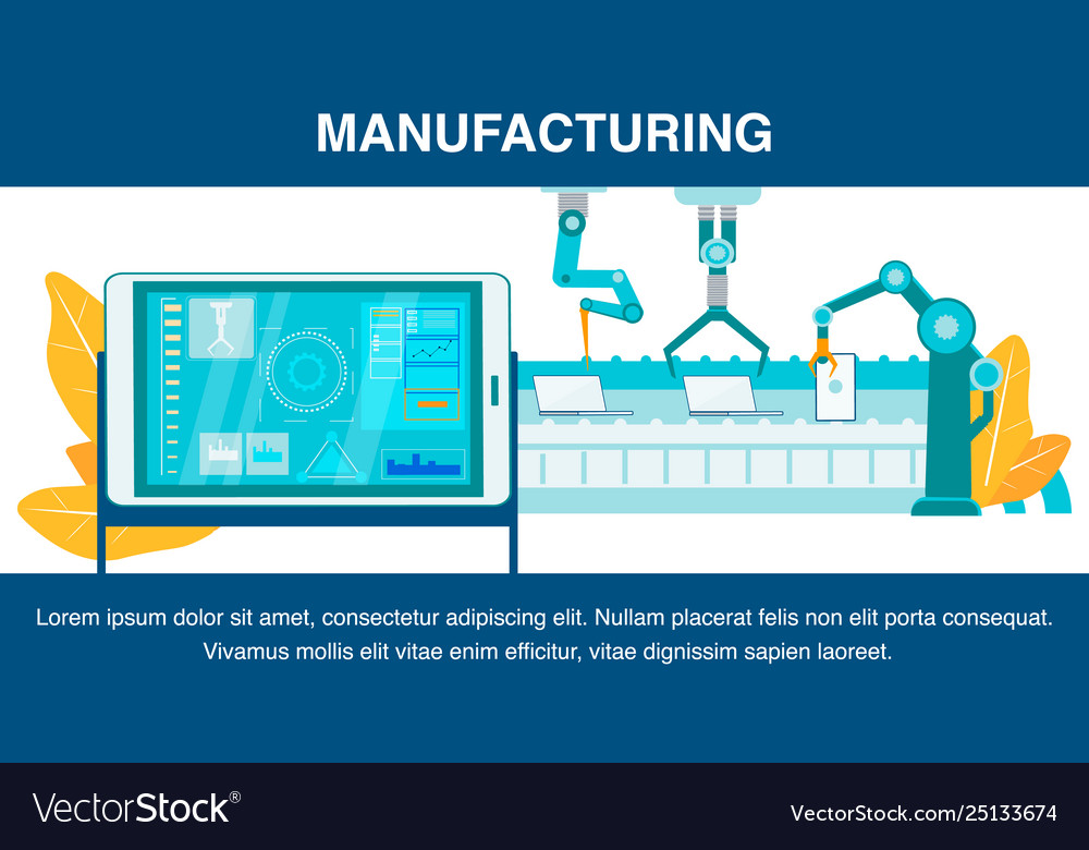 Innovative manufacturing flat banner template Vector Image