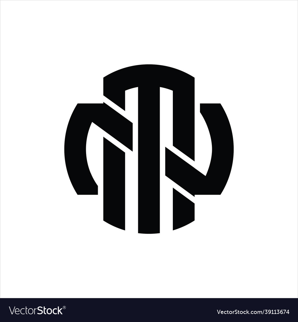 Mn logo monogram design template Royalty Free Vector Image