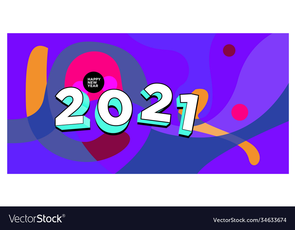 New year 2021 colorful fluid banner design