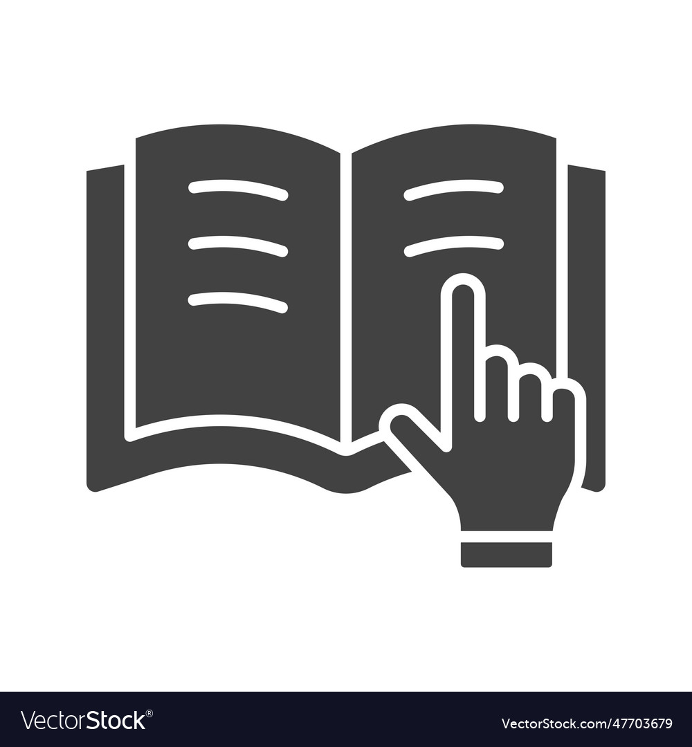 Book finger icon image Royalty Free Vector Image