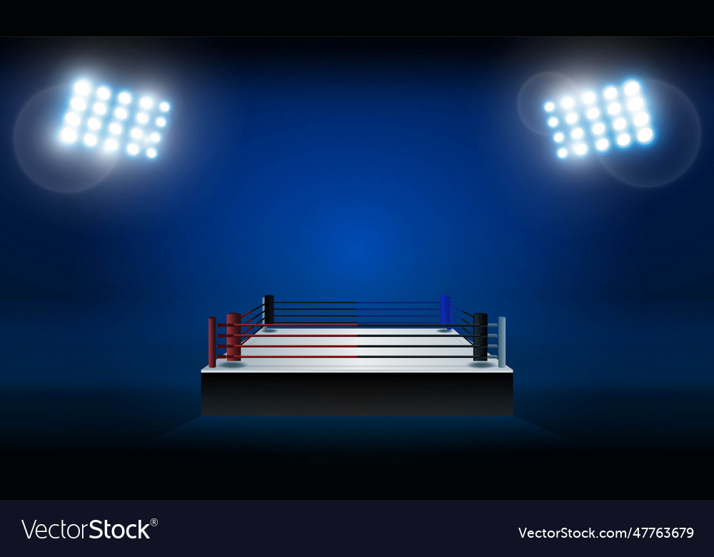 Boxing ring arena and spotlight floodlights design