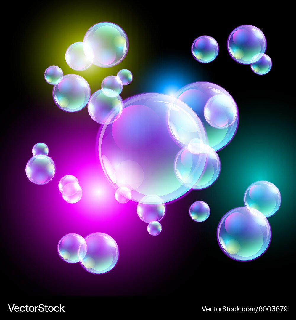 Bubbles eps10 Transparent multicolored soap Vector Image