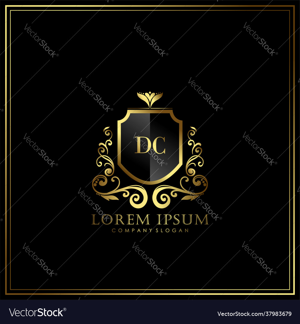 Dc initial letter luxury logo template in art