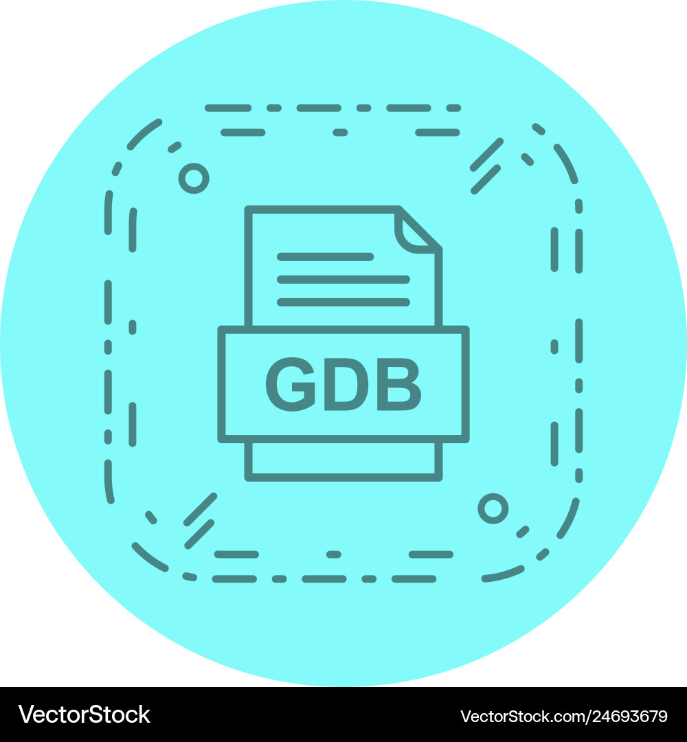 Gdb file document icon Royalty Free Vector Image