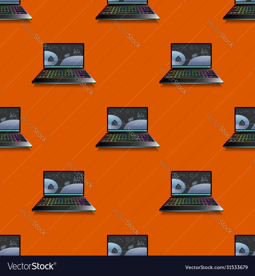 Seamless pattern with clipping mask a laptop