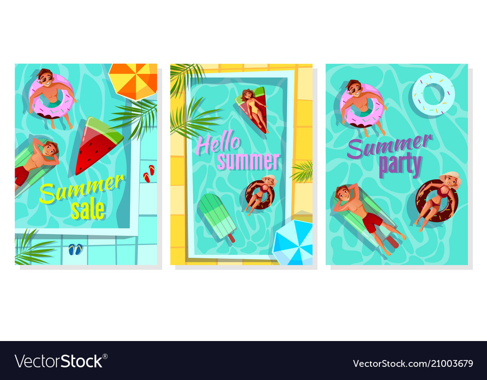 Summer pool party vector image Summer pool party
