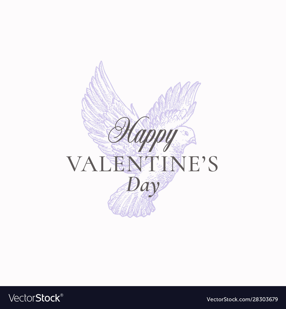 Valentines day abstract greeting sign vector image Valentines day abstract greeting sign