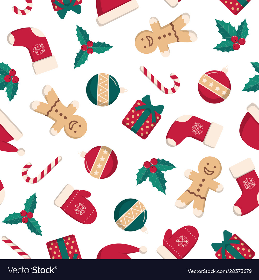 Winter holiday seamless pattern