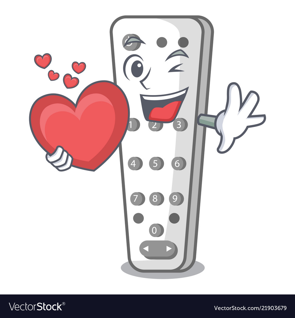 With heart cartoon remote control from tv device