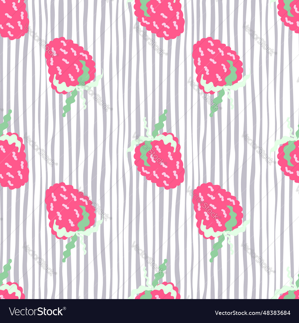 Cute strawberries seamless pattern doodle