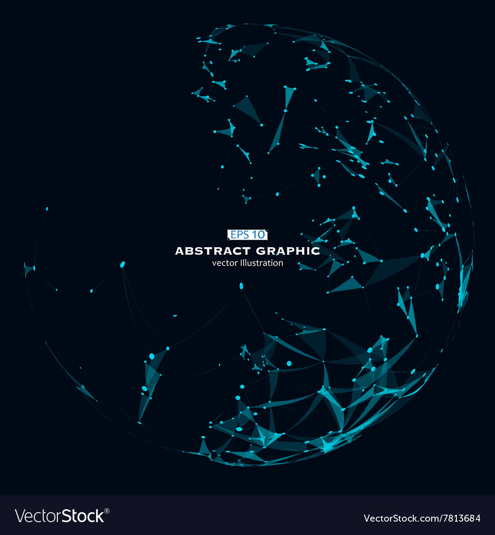 Dot line and surface consisting of abstract graph Vector Image