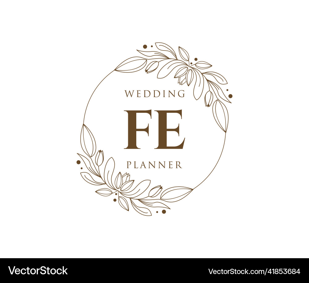 Fe initials letter wedding monogram logos Vector Image