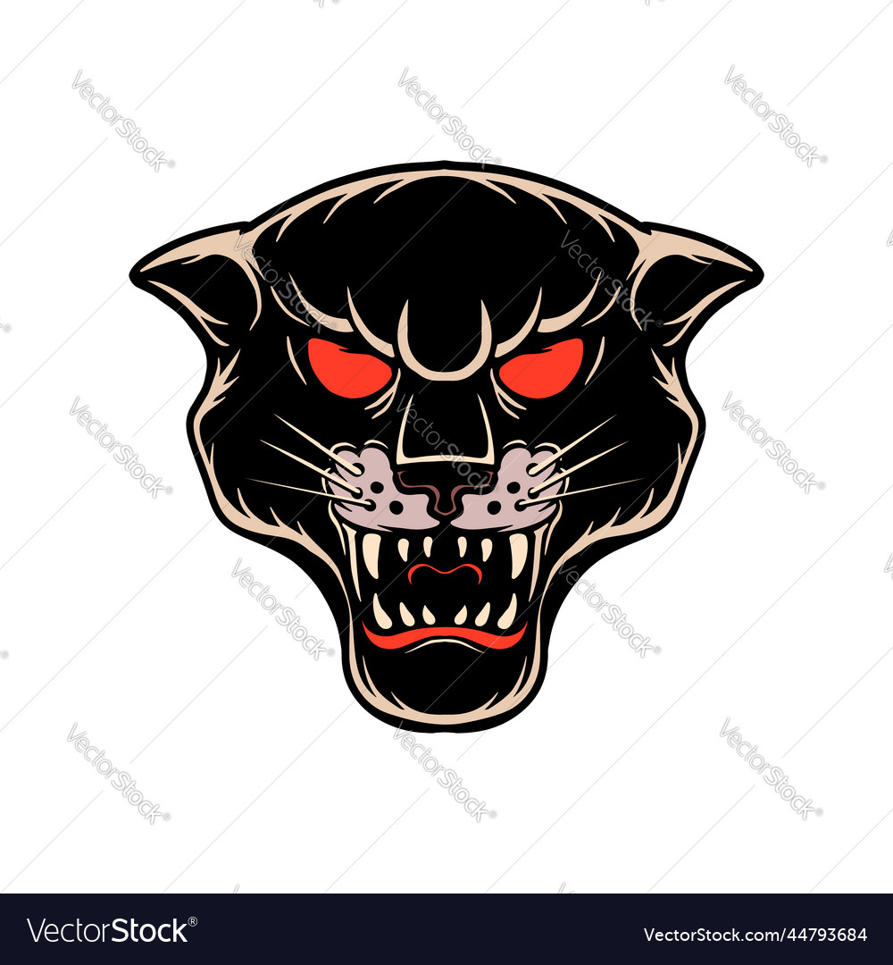 Panther head in engraving style design element Vector Image