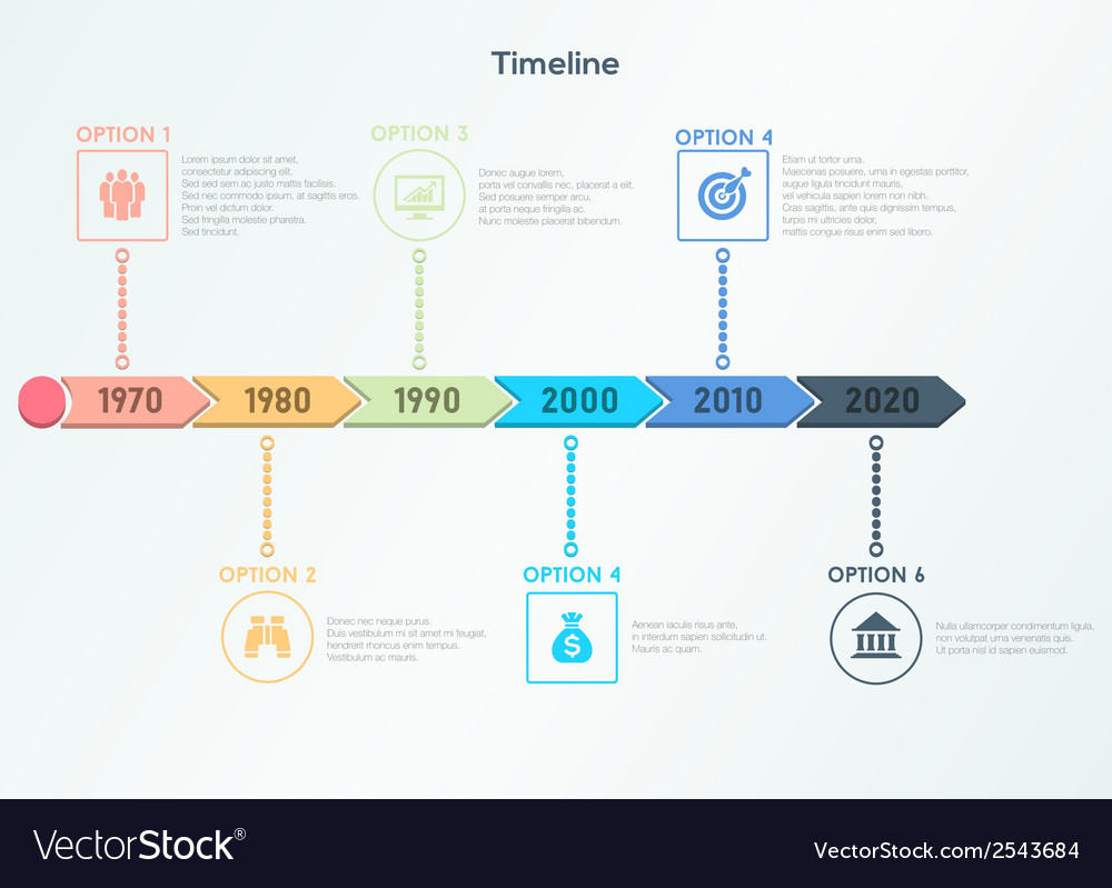 Retro timeline infographic Royalty Free Vector Image