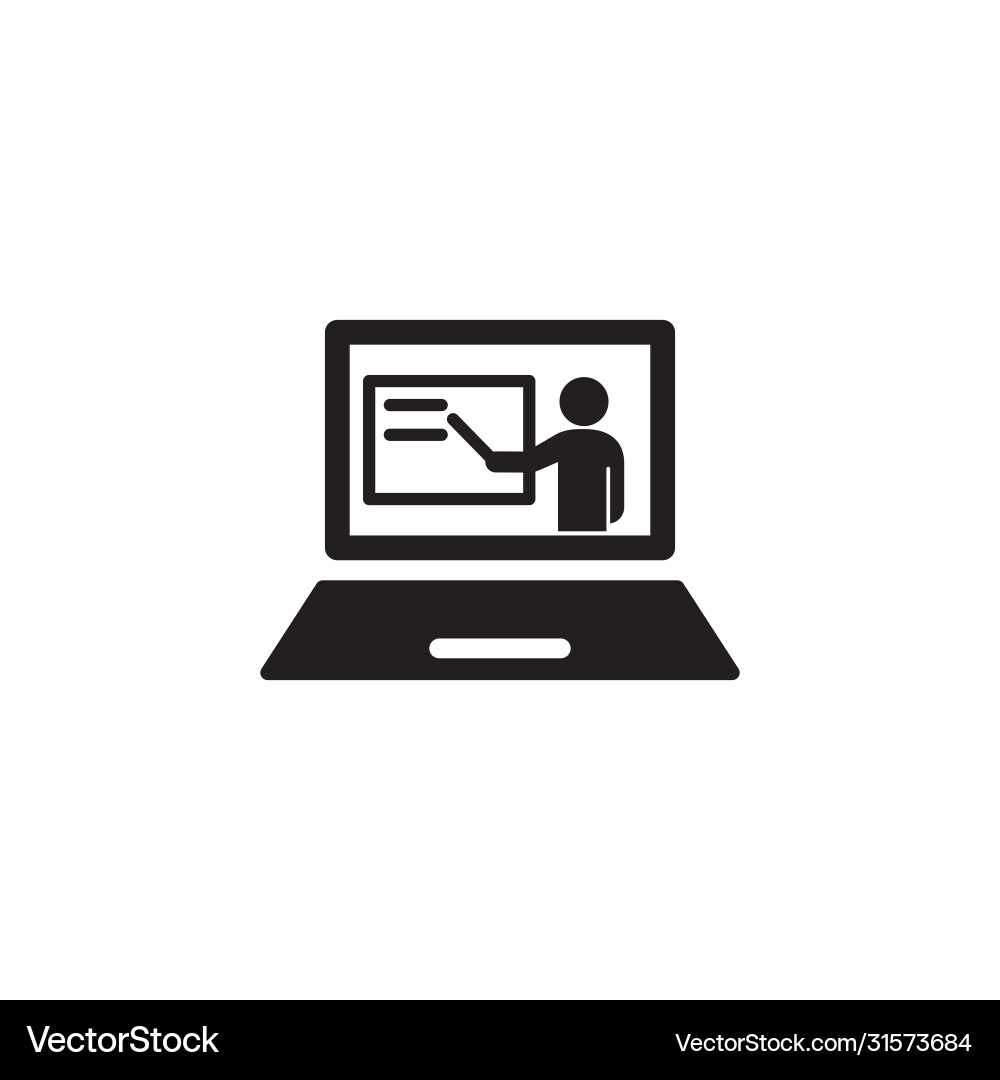 Webinar presentation tutorial simple black icon Vector Image
