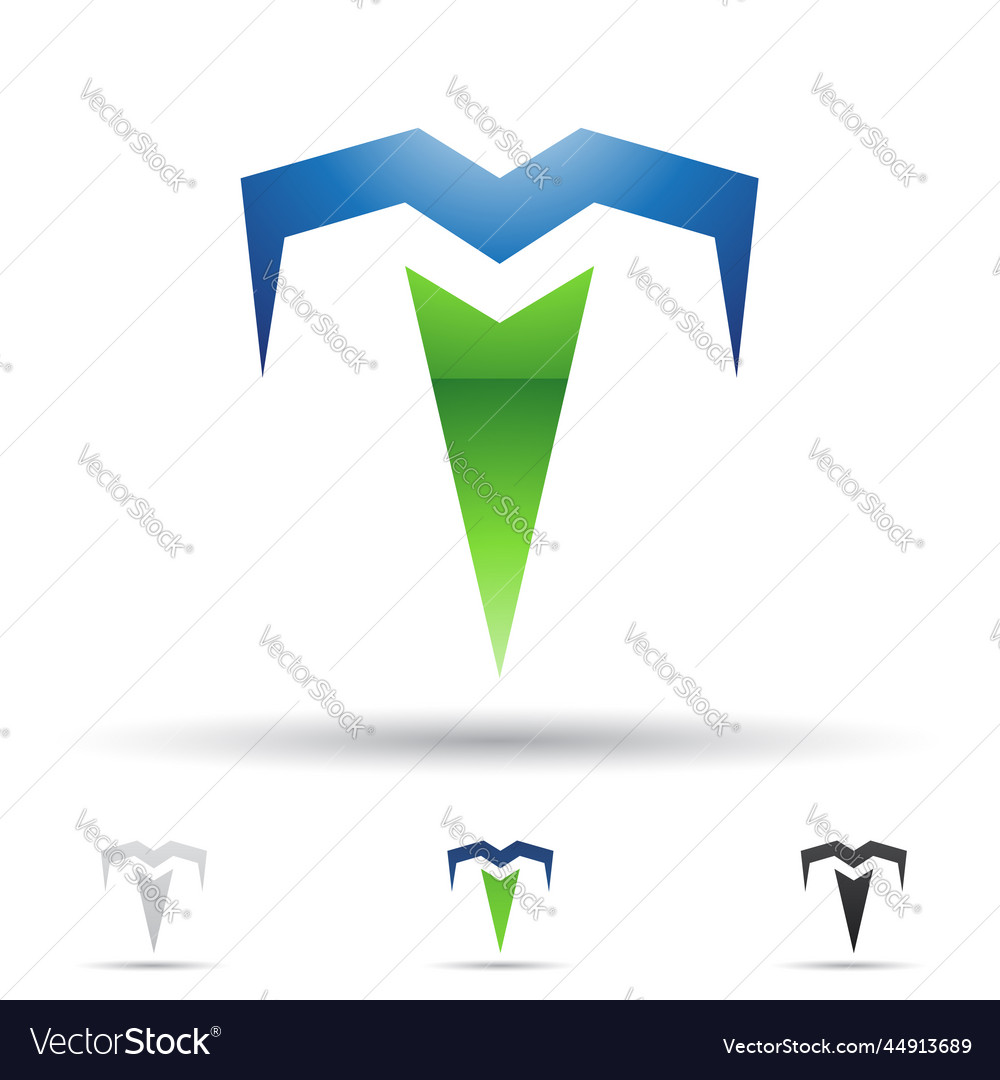 Blue and green abstract glossy logo icon