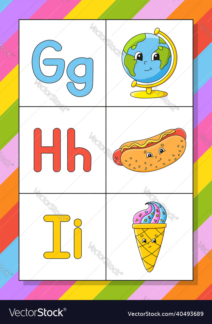 English alphabet with cartoon characters flash Vector Image English alphabet with cartoon characters flash Vector Image