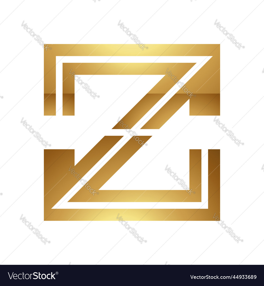 Golden letter z symbol on a white background Vector Image