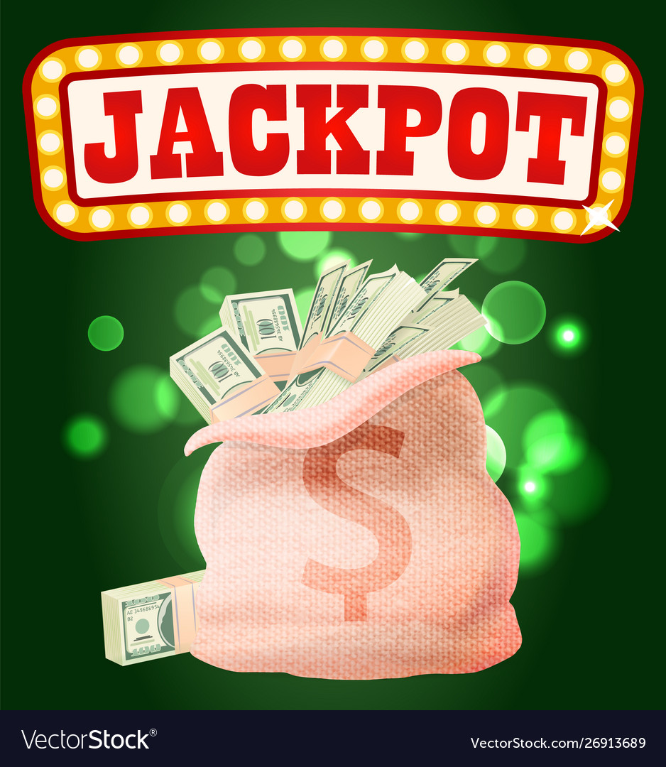 Jackpot or money casino gambling dollar in sack