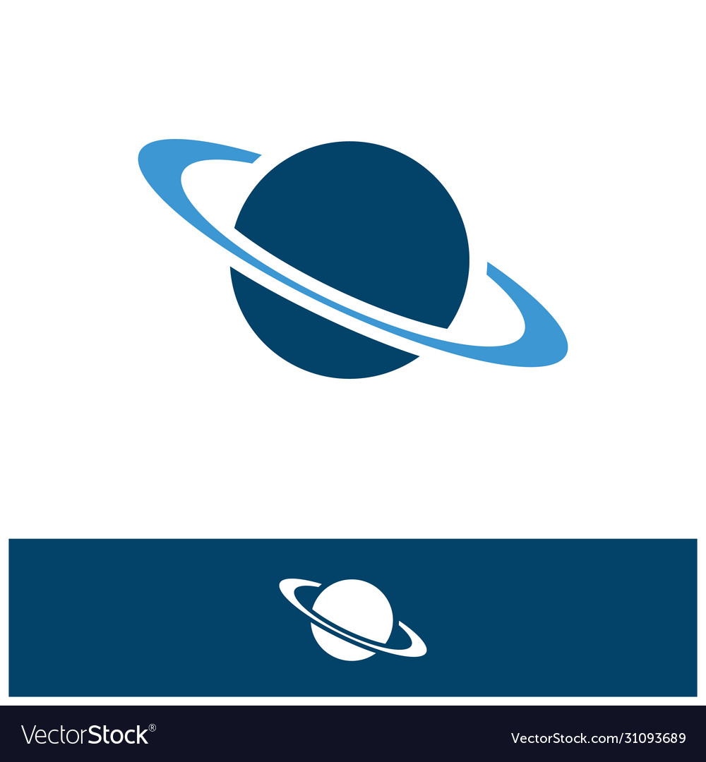 Planet Logo Orbit und Satellit