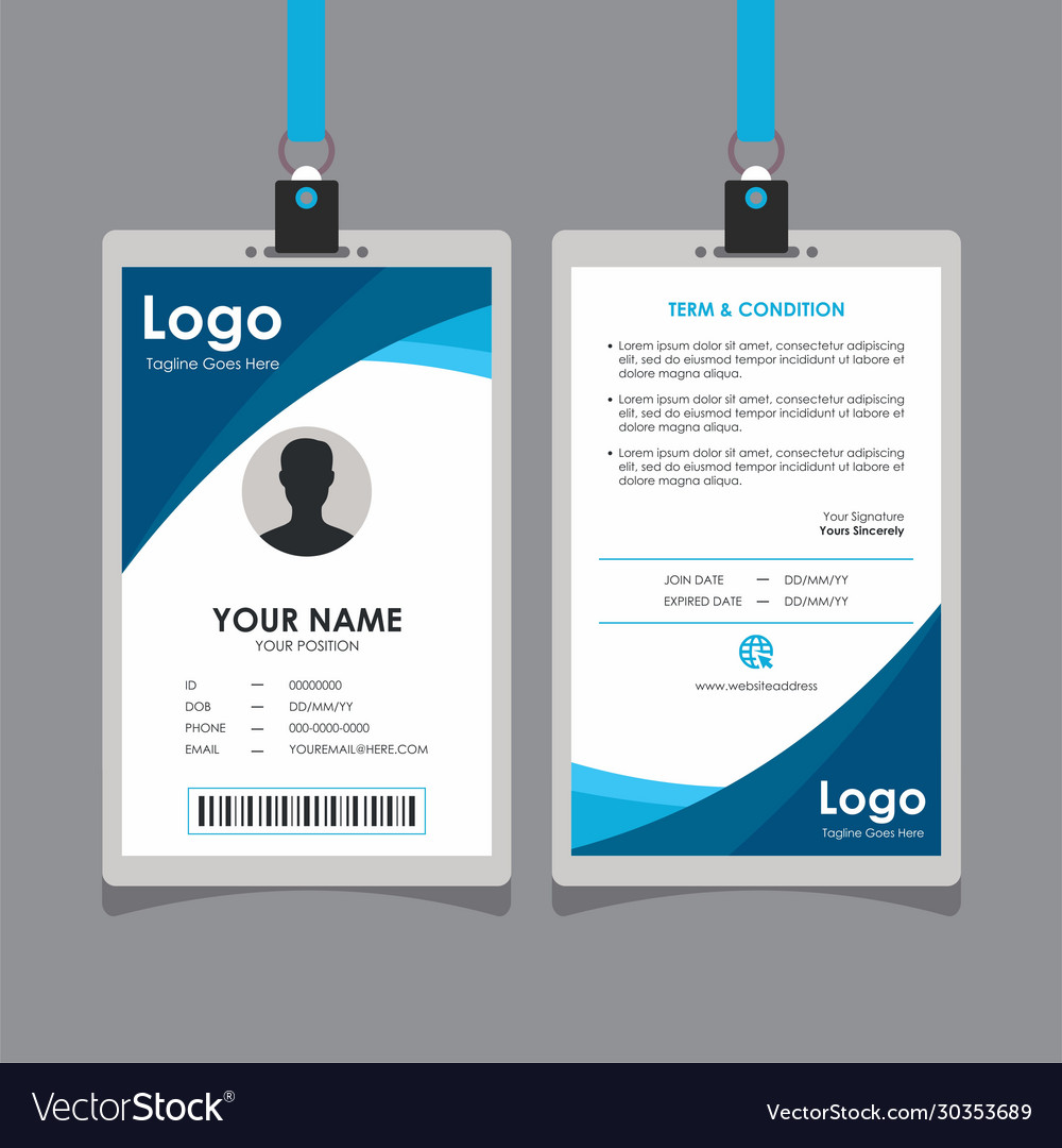 Simple fresh blue wave id card design