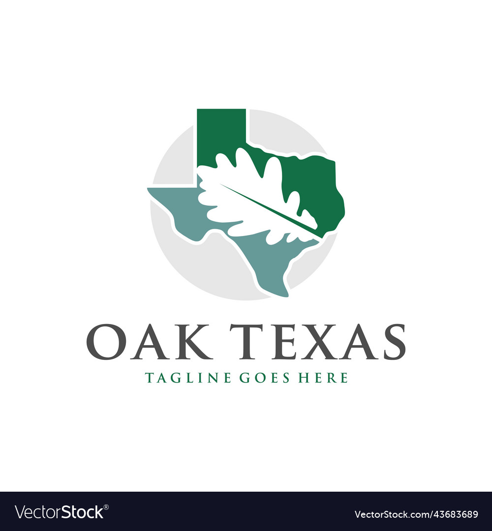 Texas oak logo design vector image Texas oak logo design