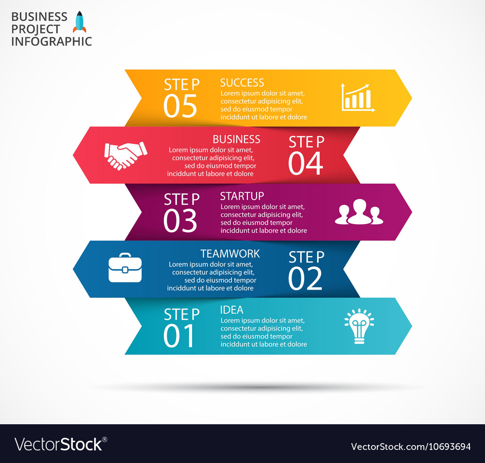 Arrows infographic diagram chart graph Royalty Free Vector