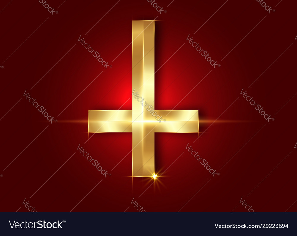 Cross saint peter or petrine golden cross Vector Image