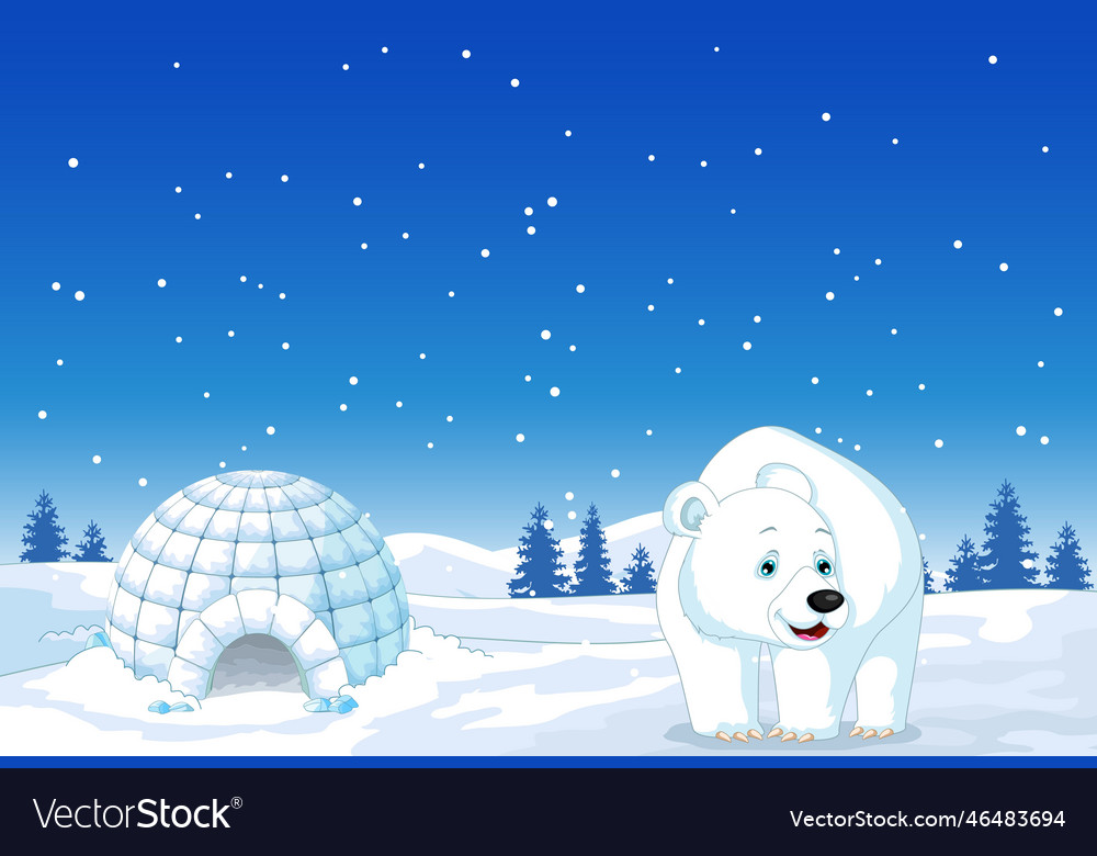 Cute polar bear cartoon concept Royalty Free Vector Image