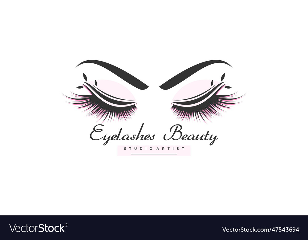 Eyelashes logo design collection with modern Vector Image