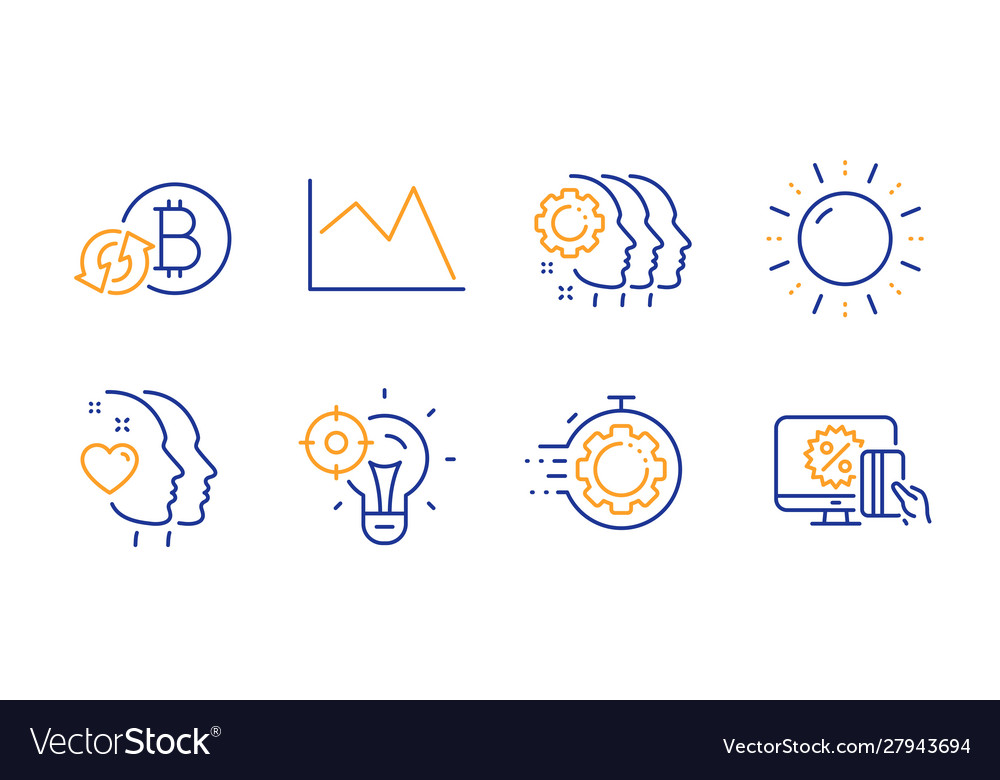 Line chart refresh bitcoin and seo timer icons