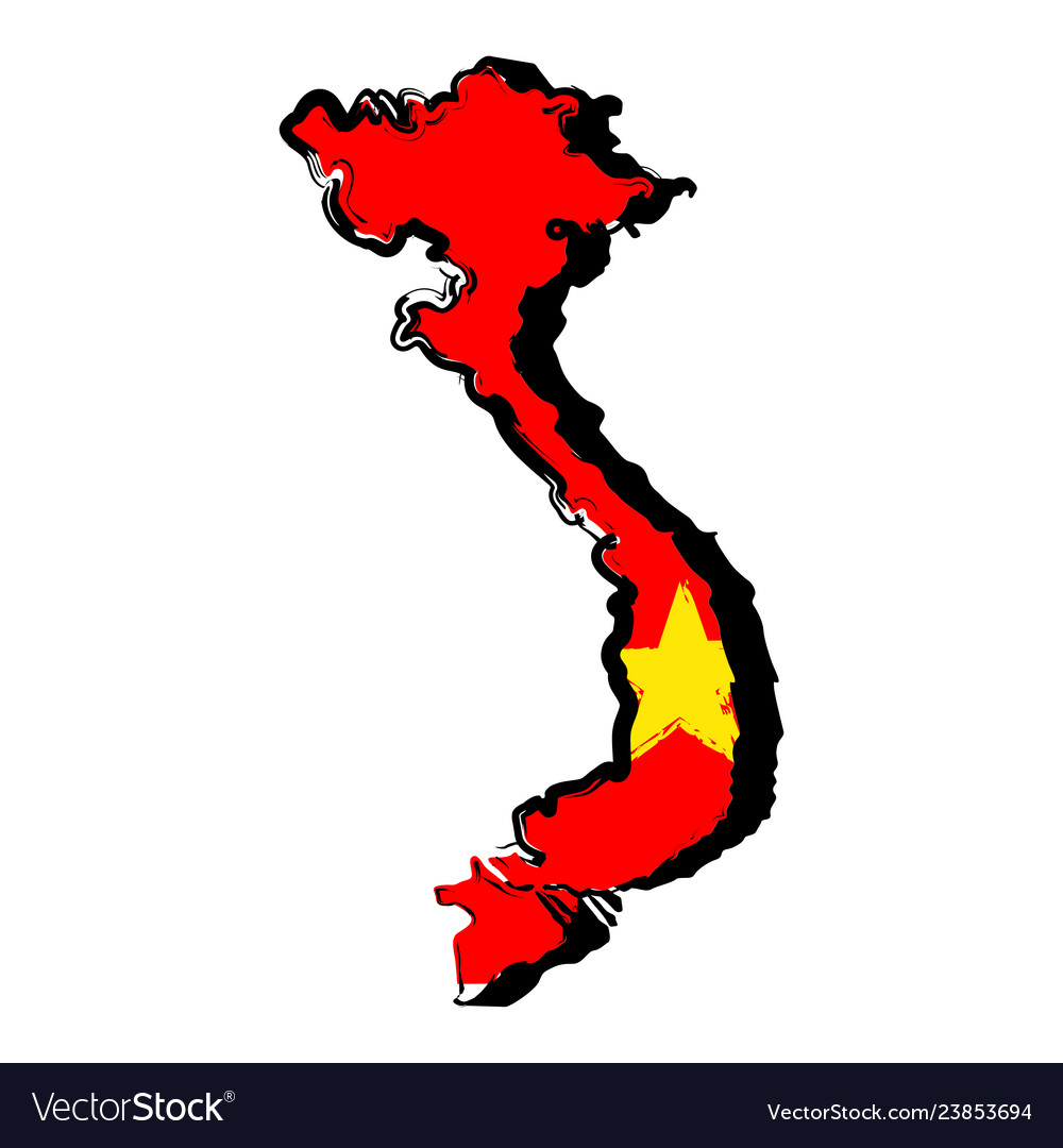 Map Of Vietnam With Flag Royalty Free Vector Image Map Of Vietnam With Flag Royalty Free Vector Image