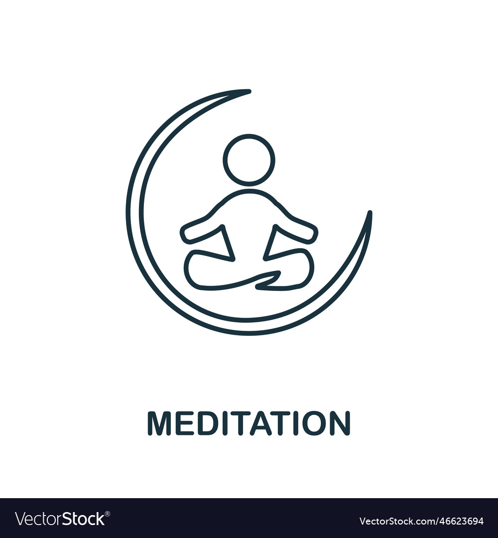 Meditation line icon simple element from yoga Vector Image