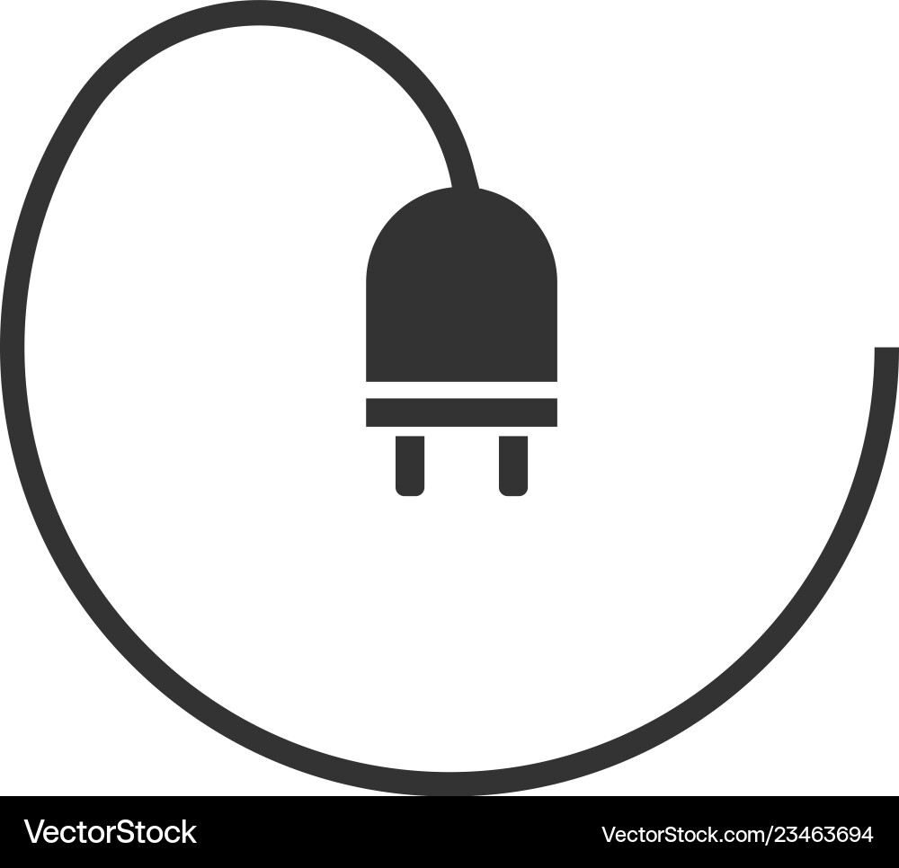Plug icon flat Royalty Free Vector Image - VectorStock