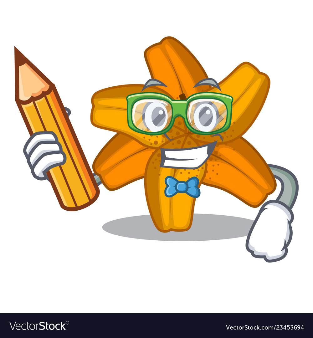 Student tiger lily flowers in pot characters Vector Image